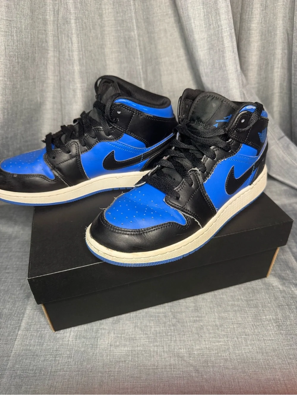 Nike Air Jordan 1 Mid GS Game Royal Black Blue DQ8423-042 Youth 6Y With Box